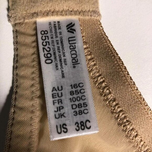#3459-4 Wacoal Basic Benefits Lace Bra 855290 Beige Size 38C Underwire - Picture 6 of 6